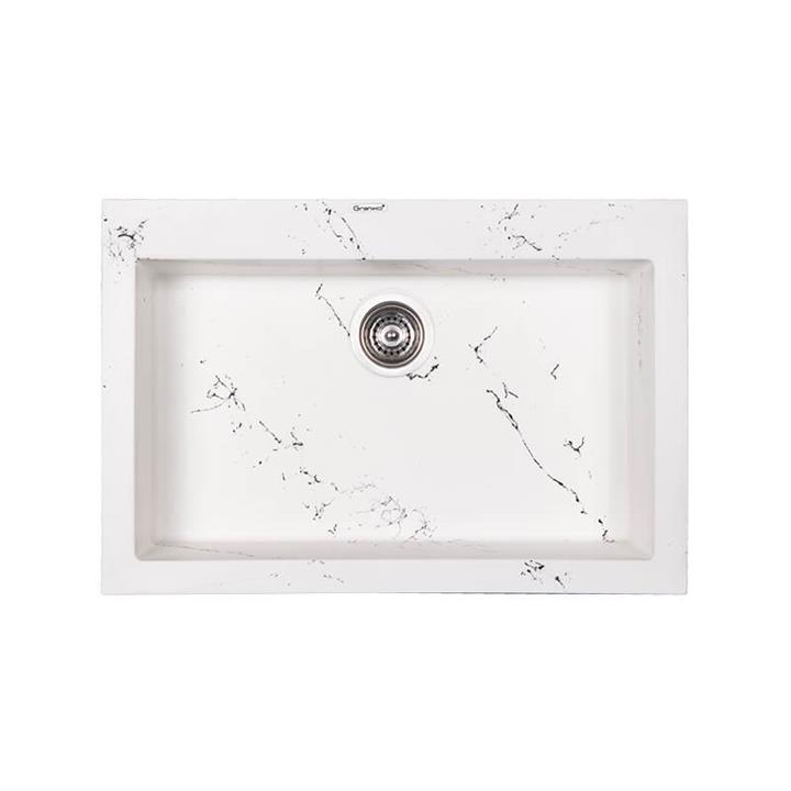 سینک گرانیتی گرانیکو پلاس مدل G903 رنگ سفید رگه مشکی